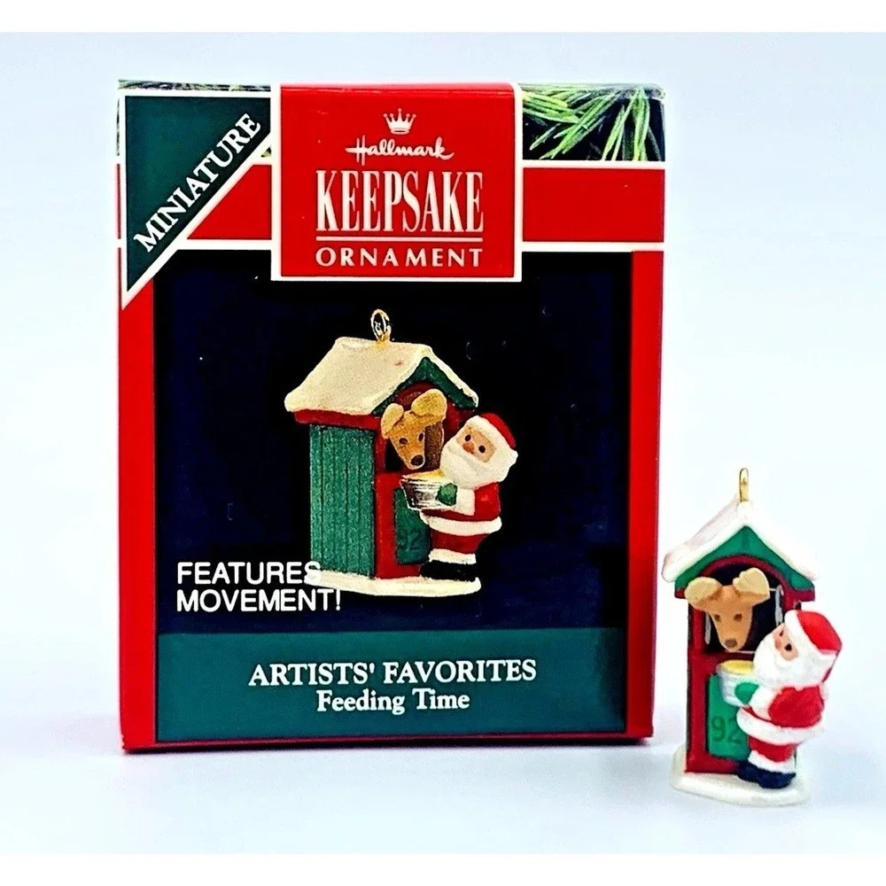 Hallmark Keepsake Miniature Feeding Time With Movement 1992 Holiday Ornament